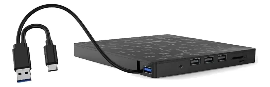 Cogae Gravador De Unidade De Cd/dvd Externa 7 Em 1 Reprodutor De Unidade De Dvd Unidade Óptica Com Slots Sd/tf E Usb3.0 Unidade Óptica Para Pc Portátil