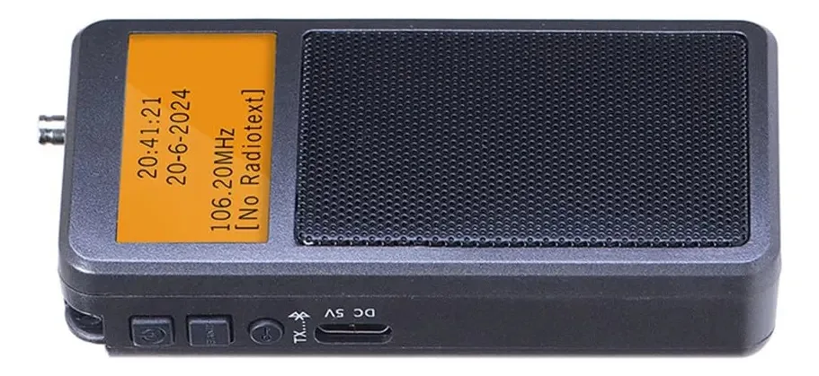 Tesrgre Mini Rádio Portátil Bluetooth Rádio Estéreo FM Alto-falante Bluetooth Sem Fio com Relógio Despertador