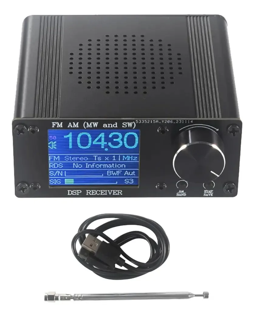 Tkowtb Ats-80 Receptor de Rádio FM AM com Modulação de Amplitude e Modulação de Frequência de Rádio com Tela Colorida