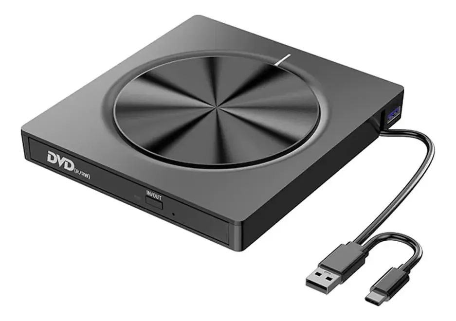 Unidade de disco óptico Dewedrt Burner USB 3.0/Type-C Gravador de DVD-RW DVD-RW Unidade de DVD multifuncional, fácil de usar