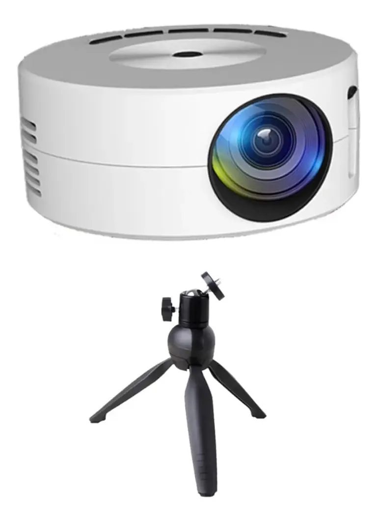 Dewedrt - Mini projetor LED para casa, reprodutor de áudio e multimídia, projetores, portáteis, com suporte para projetor, projeção USB, mesmo espelho de tela, fácil de usar,