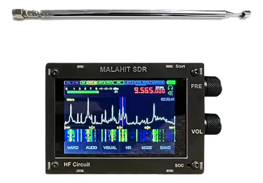 Tkowtb 50k-250mhz 400m-2ghz Sdr Pro Receptor De Malaquita Receptor De Rádio De Banda De Aviação De Banda Com Tela Tátil De 3,5 Polegadas Preto