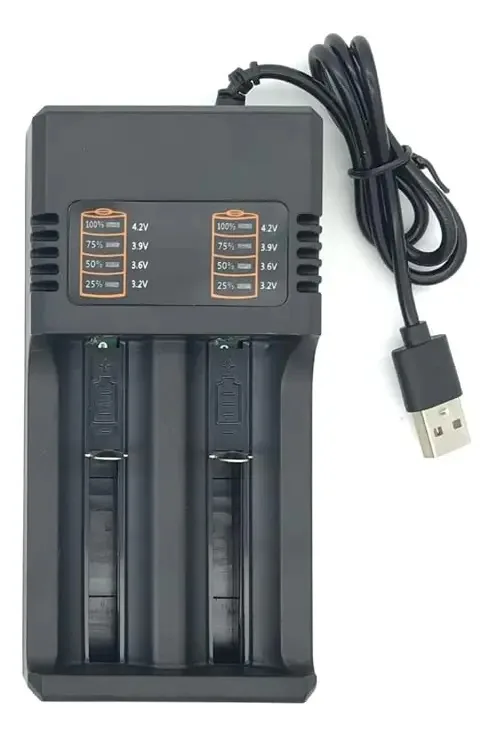 Carregador Inteligente Dinio 18650 De 2 Slots Carregador De Bateria De Lítio Carregador Usb Universal Carregador Inteligente Para Bateria Recarregável