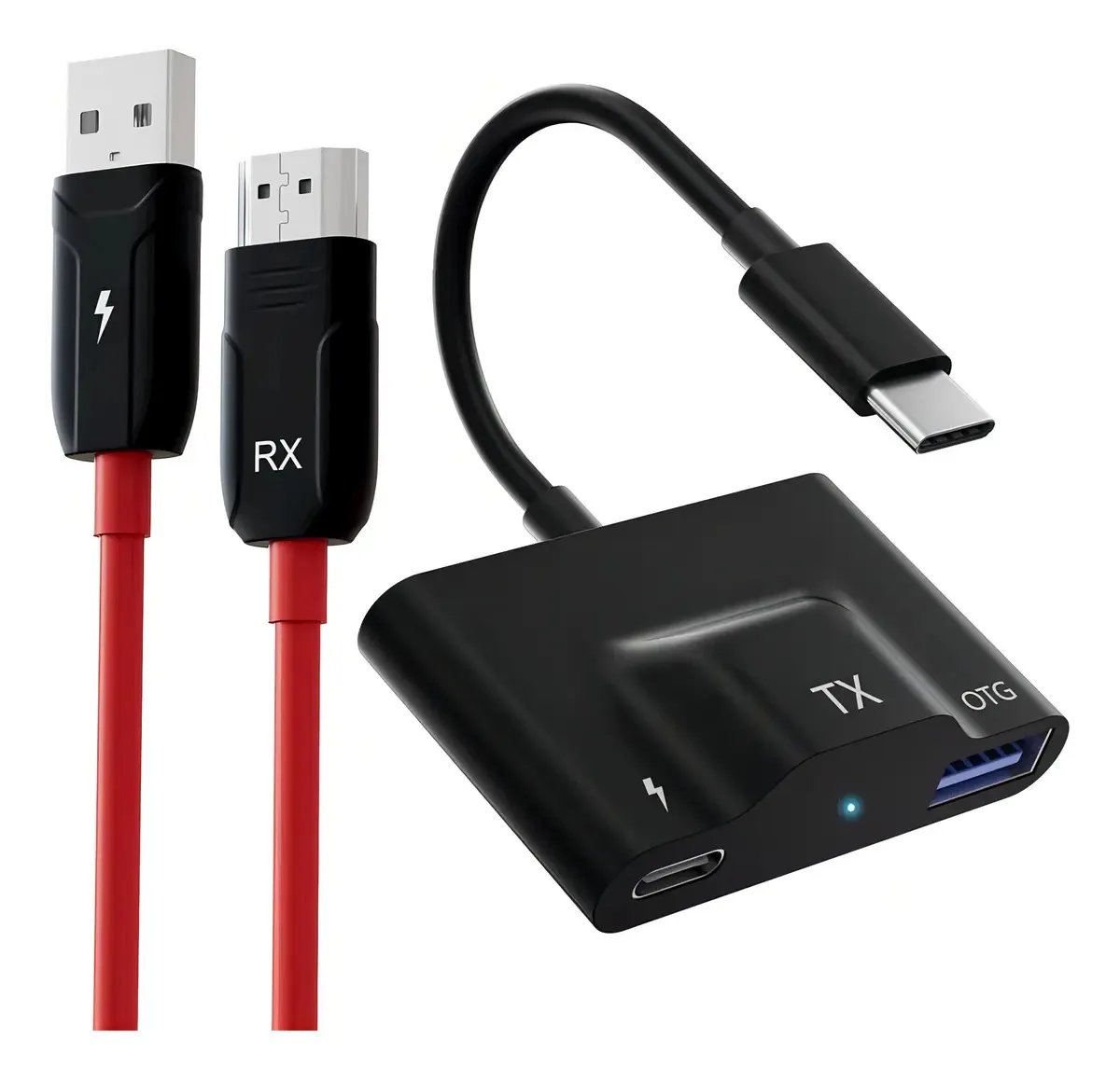 Tkowtb Transmissor E Receptor Sem Fio Compatível Com, Transmissão De Vídeo/áudio Para Tv/projetor/monitor Para Smartphone Preto