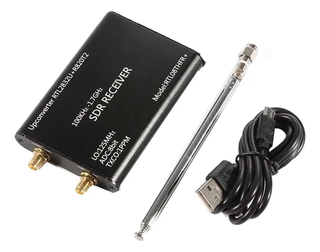 Crcyphne Receptor de Rádio Software de Banda Rádio Rtl-sdr Rtl2832u+r820t2 Receptor Aéreo de Banda Curta