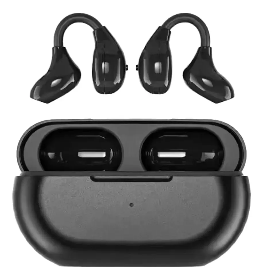 Tkowtb Fones de Ouvido Esportivos Sem Fio Fones de Ouvido Bluetooth Protetores de Ouvido com Cancelamento de Ruído Fones de Ouvido Estéreo Tela Led Fones de Ouvido com Gancho para Orelha