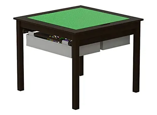 Utex 2 em 1 Mesa de Jogos para Crianças com Gavetas de Armazenamento e Tabuleiro Integrado (espresso com gaveta)
