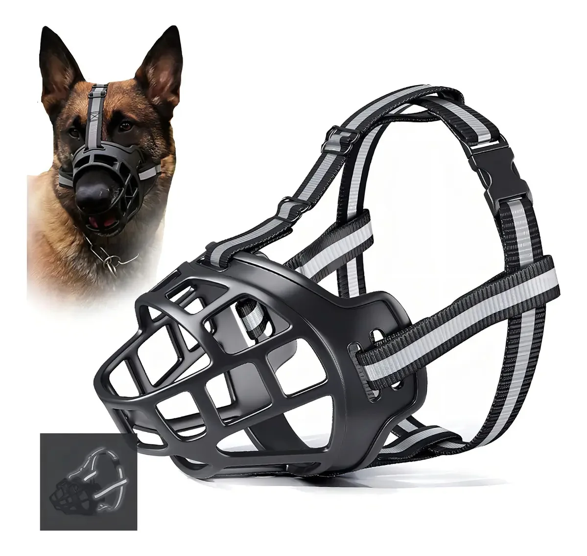 Focinho de cesta para cães de plástico preto Pacify