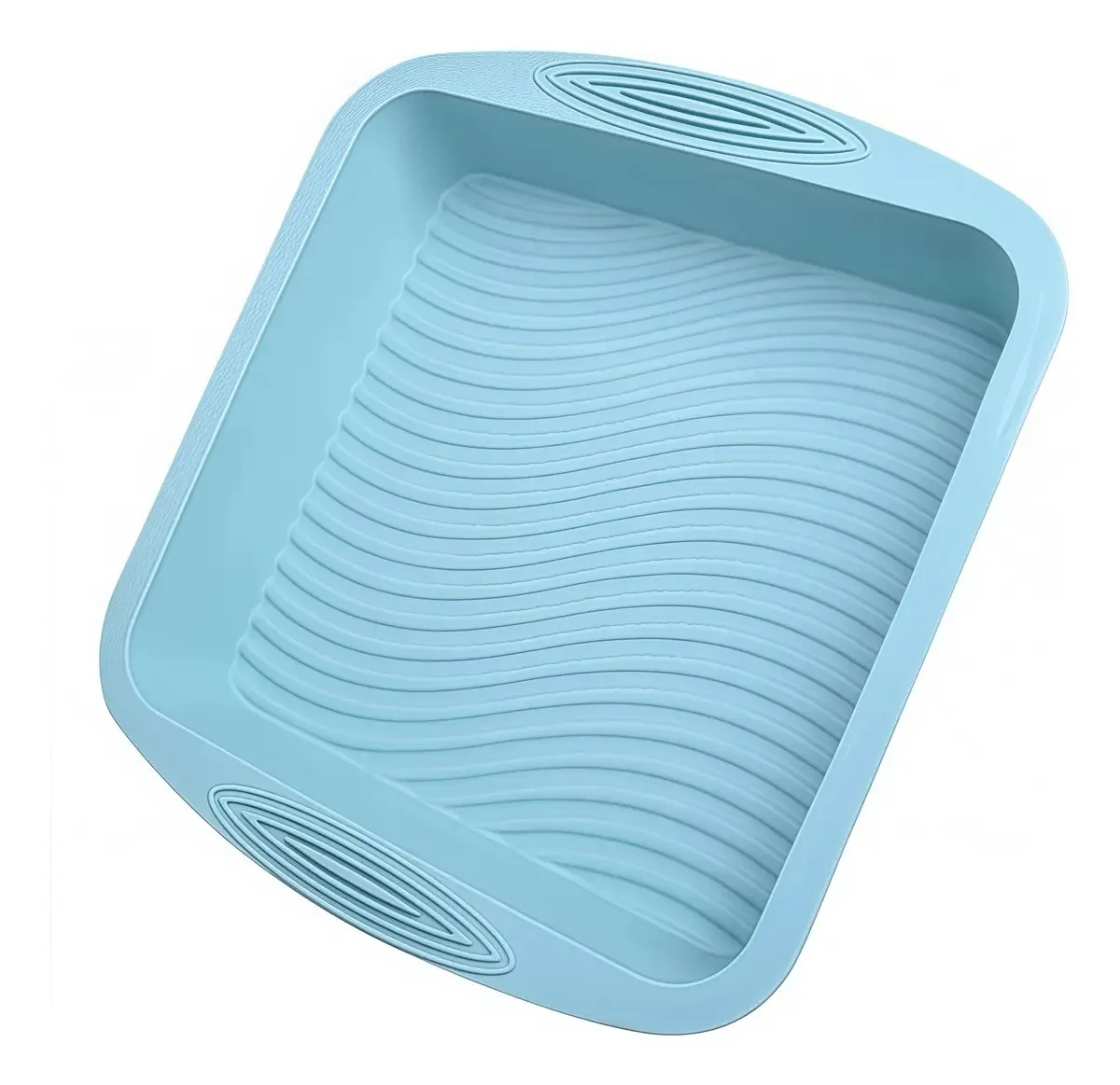 Molde de cozimento quadrado de silicone antiaderente verde