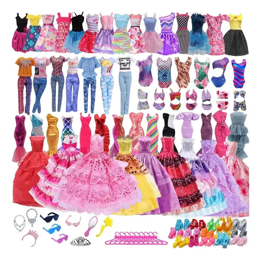 58 peças de roupas de boneca, acessórios para bonecas