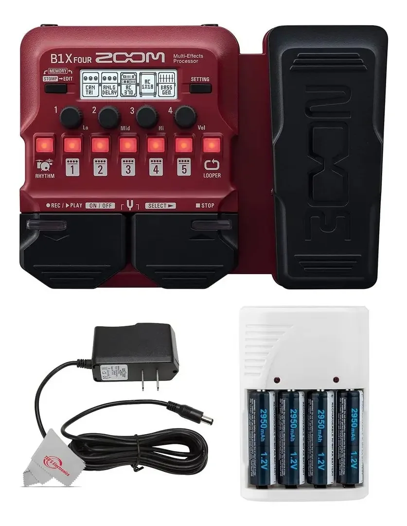 Pedaleira Teds Electronics com Bateria e Fonte de Alimentação