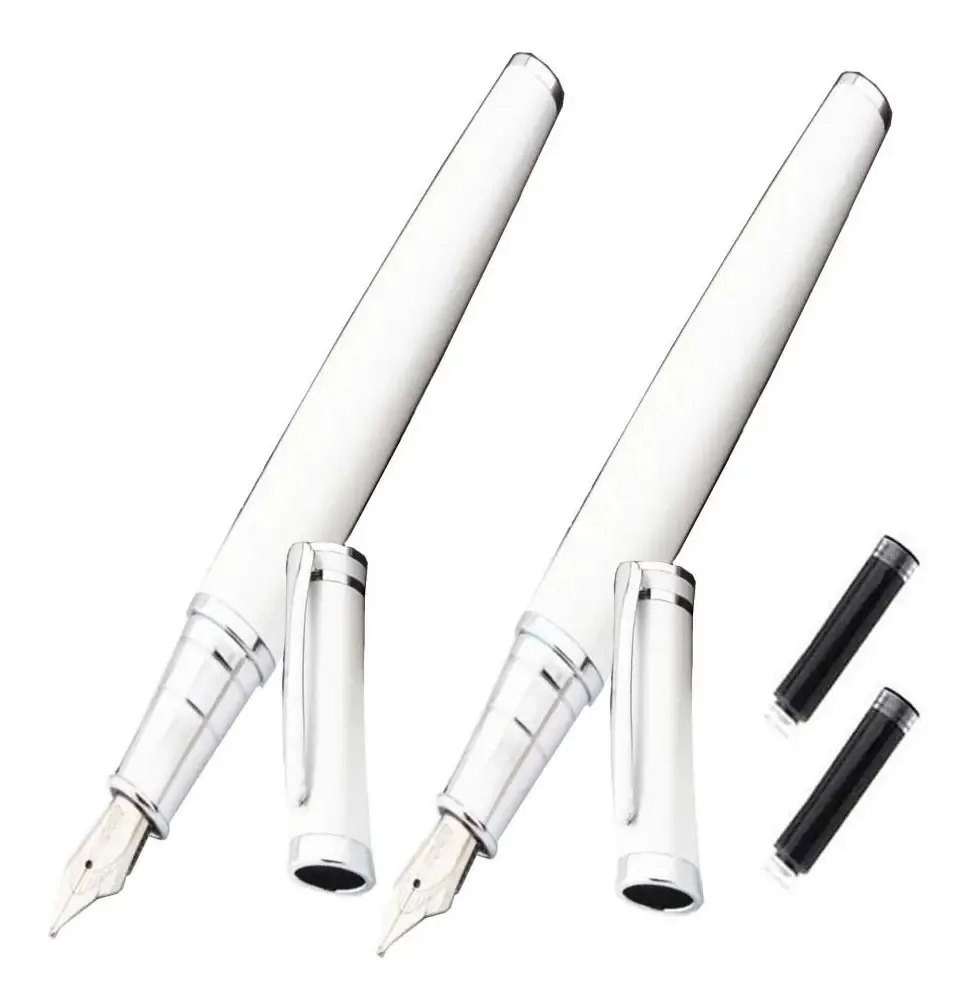 Canetas tipográficas para assinatura, Mxlhi-002, 2 unidades, ponto de tinta de 0,5 mm, preto, exterior, branco