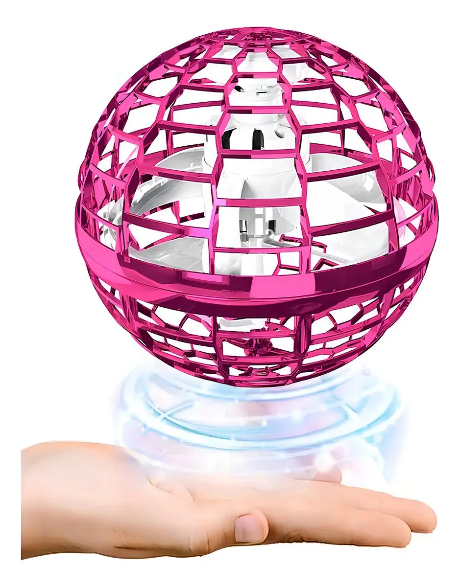 Floating Magic Ball Spinner Flying Drone Toy Pink Lights