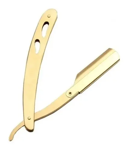 Porta-navalhas de barbeiro borboleta raspado e raspado, cor dourada