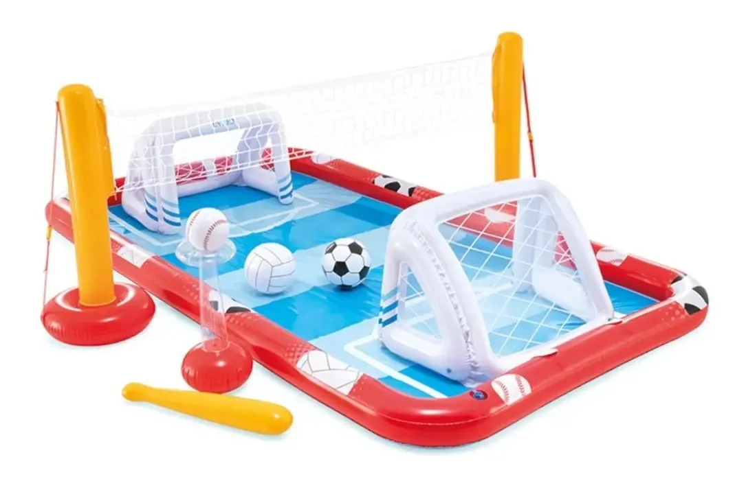Centro de jogos de piscina inflável multiesportivo para crianças, cor multicolor