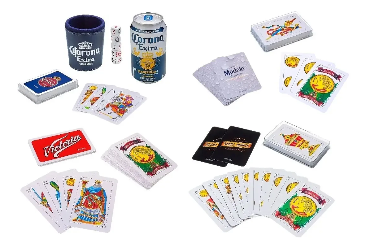 Jogo de cartas espanhol Domino's Azteca Corona, capítulo 4, idioma indistinto, cor, várias coroas - conjunto de 4 baralhos