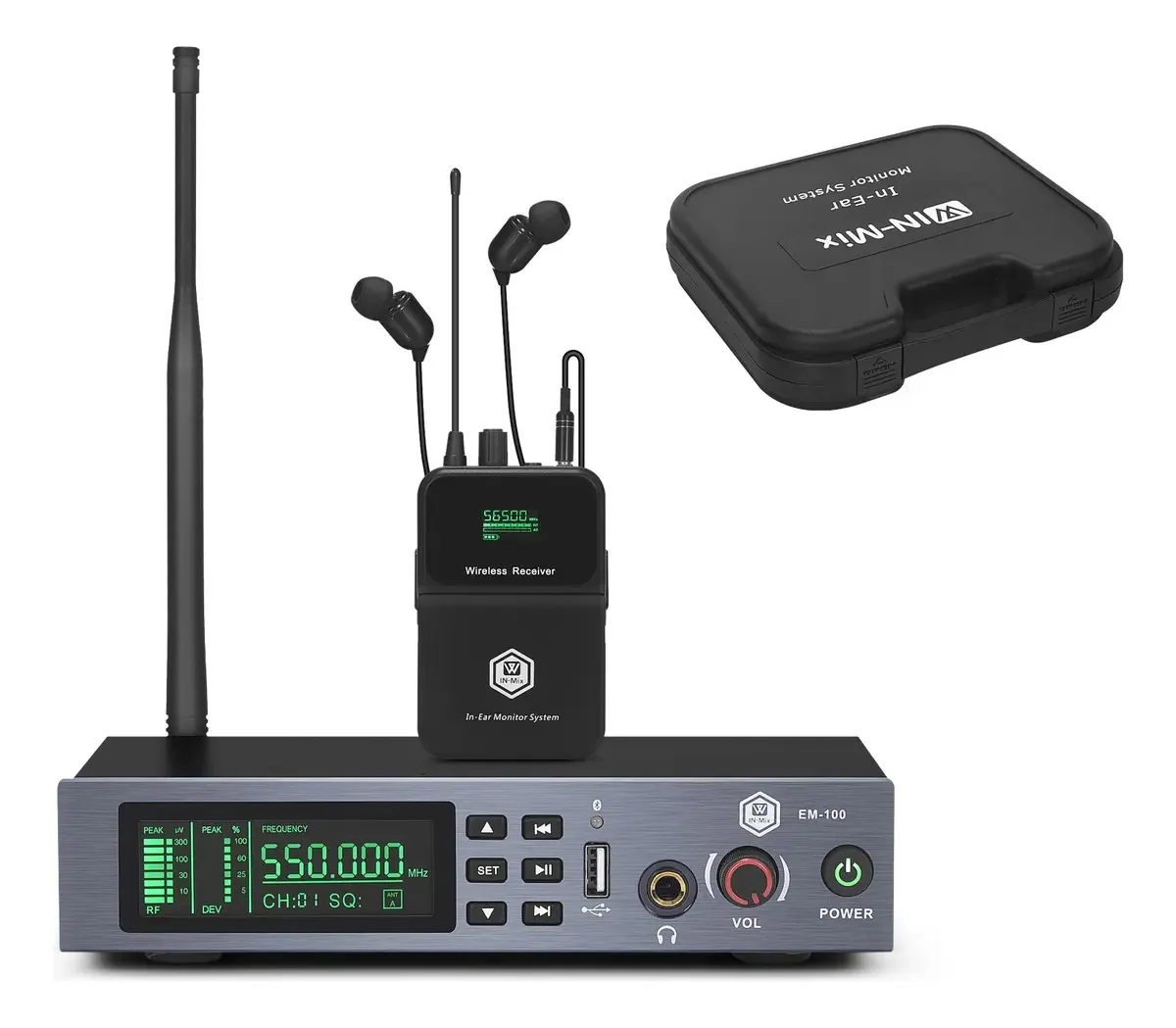 Monitoramento de microfone sem fio Winmix (1) Monitoramento, 1 canal, cor: Em100