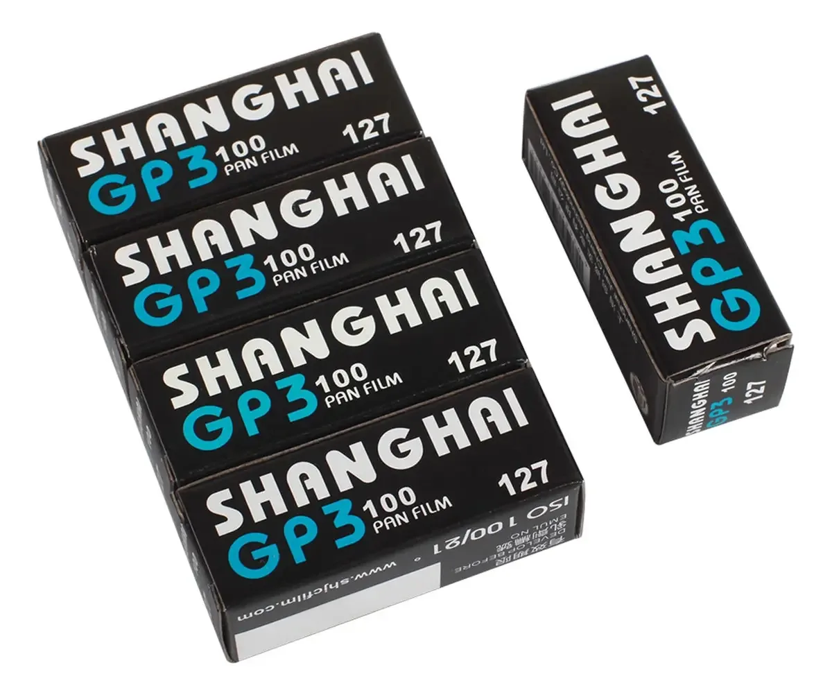 Shanghai Gp3 127 - Rolo de filme Asa Din Iso 100 b/W, resfriador negativo, 5 rolos (5 x 127)