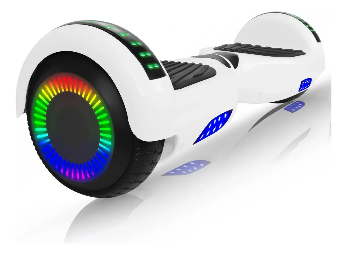 Patin Hoverboard Z1 Honey Whale Led com Bluetooth de 10 km/h, cor branca