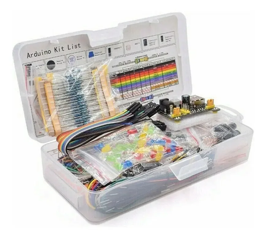 Kit de componentes eletrônicos Protoboard 830 Parts