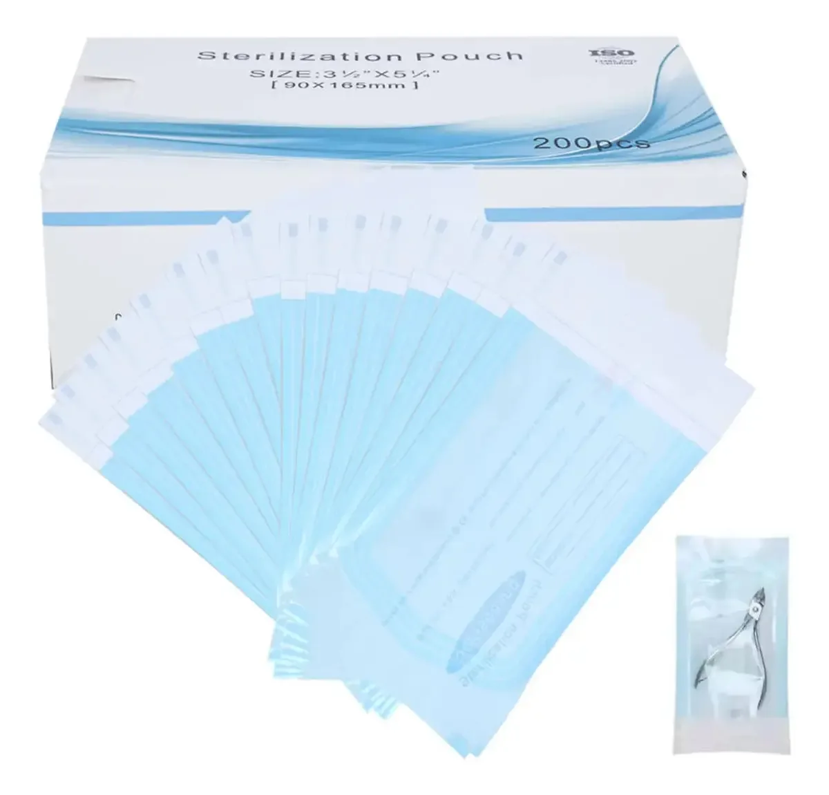 Sacos esterilizadores de PVC transparente Aaxin de 9 x 16,5 cm, pacote de 200 peças, peças de nariz transparentes, bolsas de PVC transparentes, esterilizador cirúrgico odontológico, esterilizador...