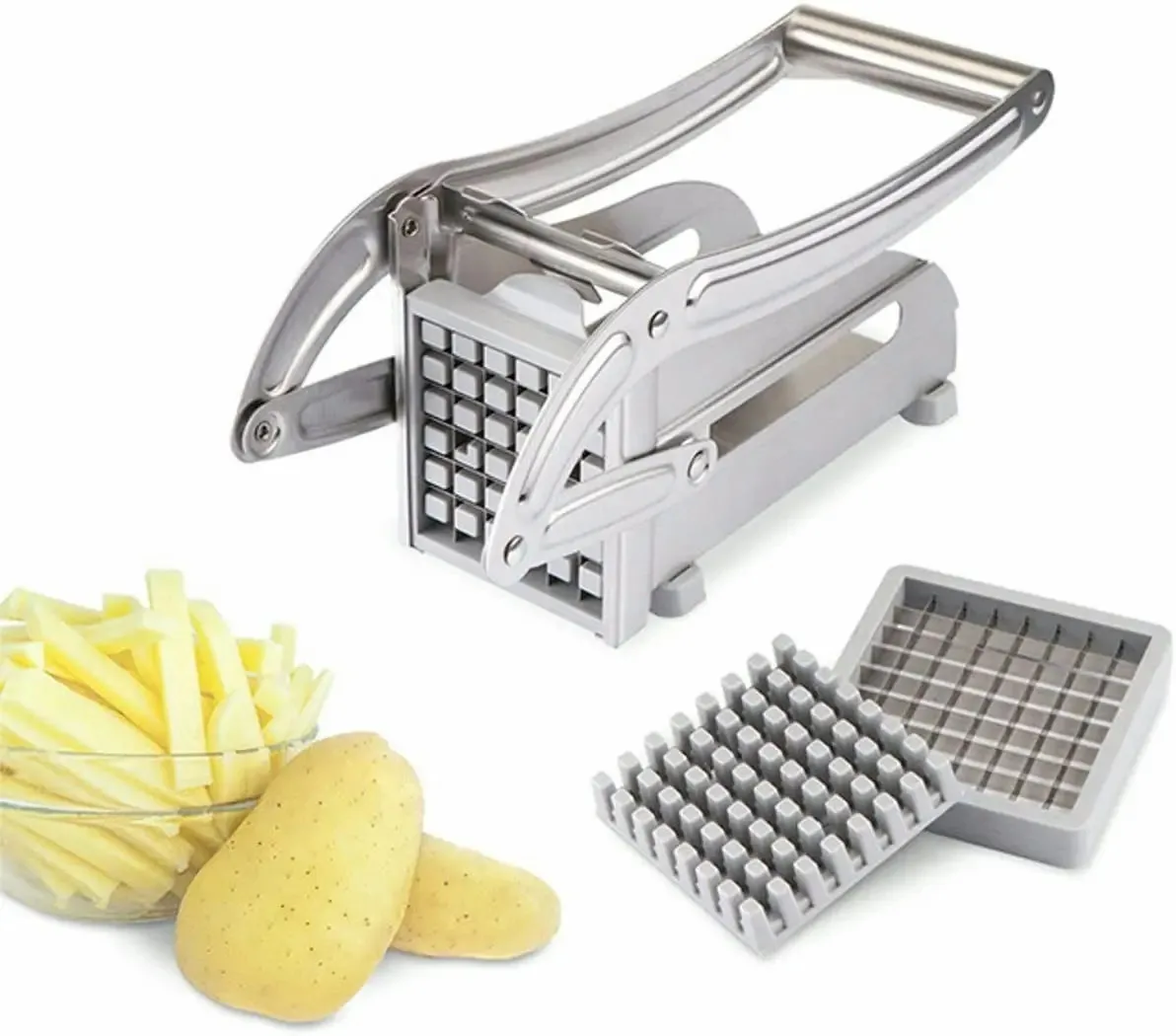 Cortador de vegetais de aço inoxidável, cortador de vegetais, cortador de batata, cortador de batata francês industrial
