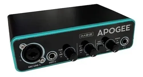 Placa de áudio USB de interface de áudio Apogee Im22 preta