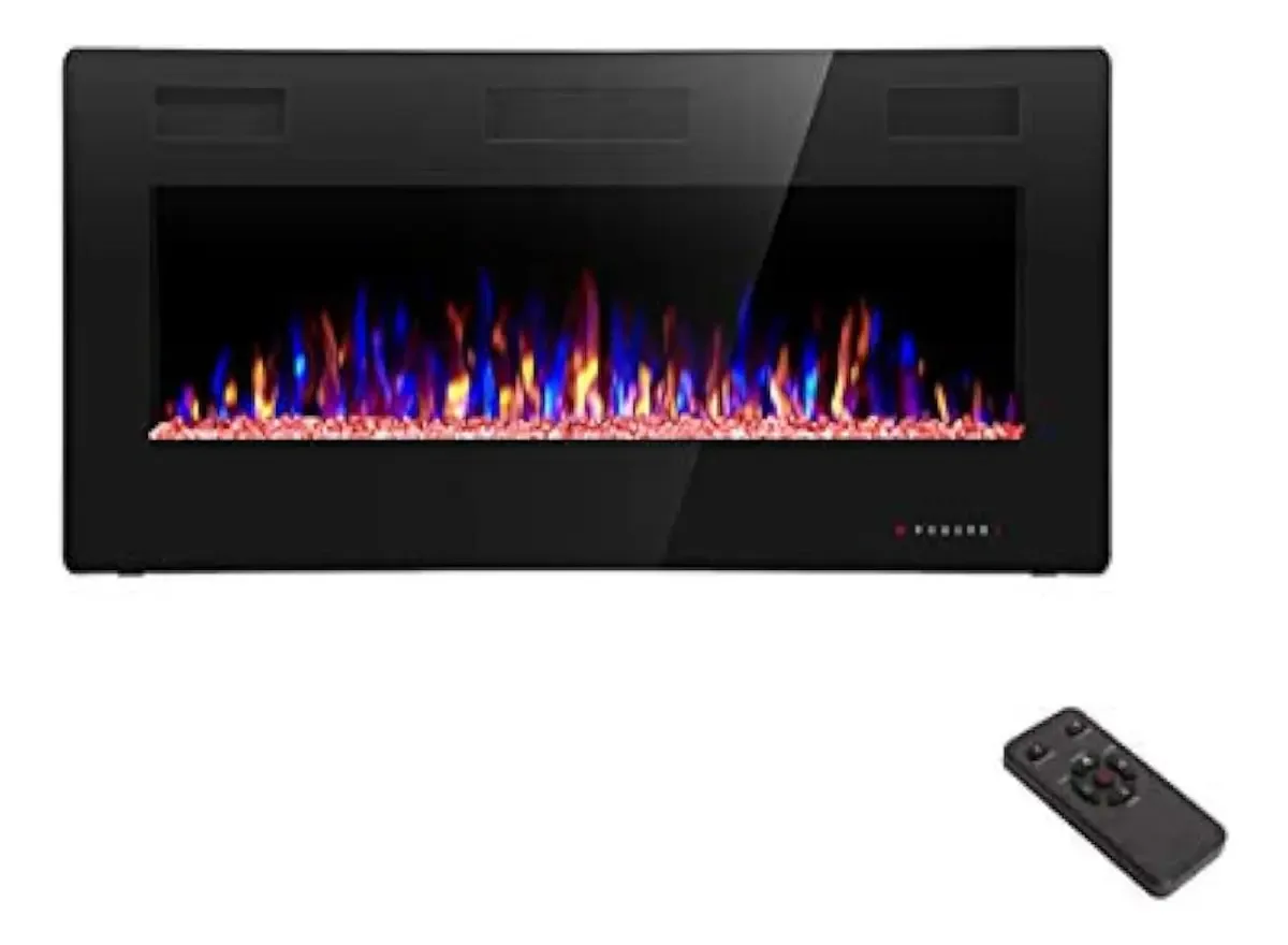 Lareira elétrica embutida e montada na parede Rwflame D