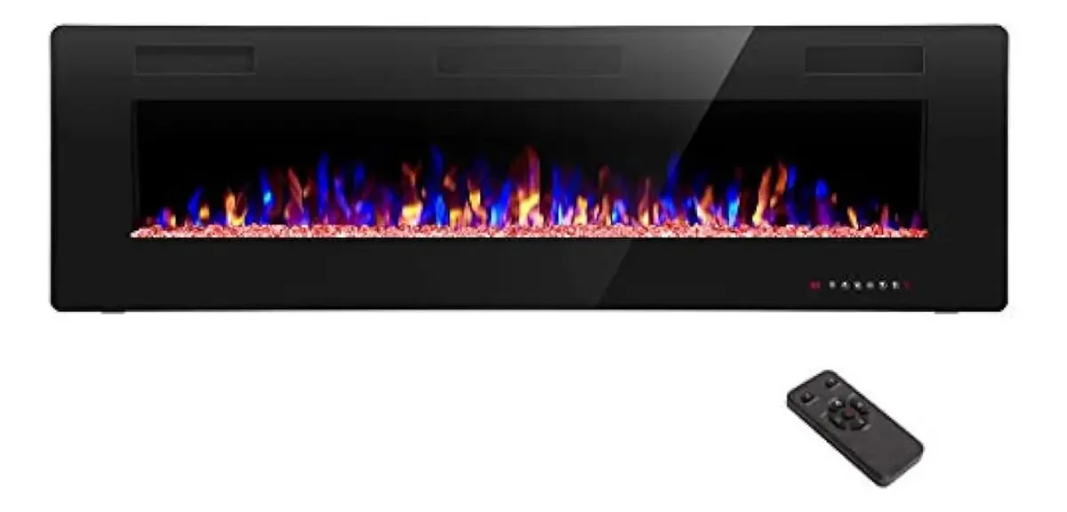 Lareira elétrica embutida e montada na parede Rwflame D