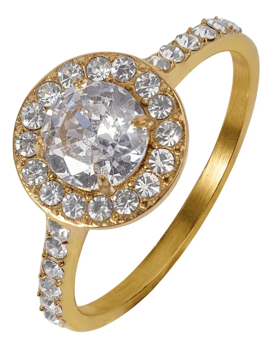 Anéis de noivado femininos Promise Zirconia, Luckyly Gold 9