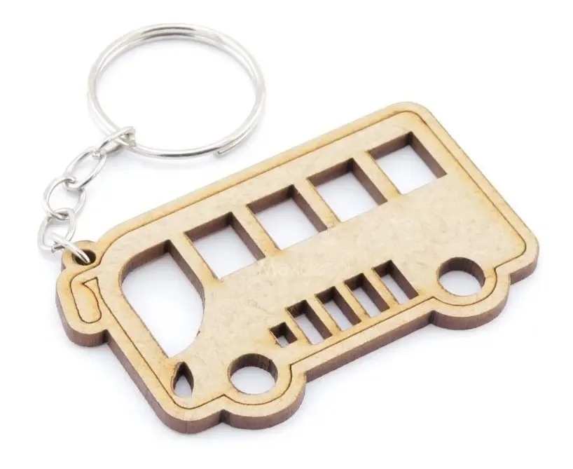 40 Chaveiros Lembrancinha Mdf - Infantil - Ônibus Mdf Cru