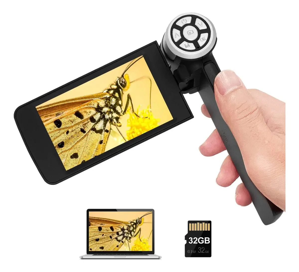 Microscópio digital Andonstar Ad203, tela de 4 polegadas