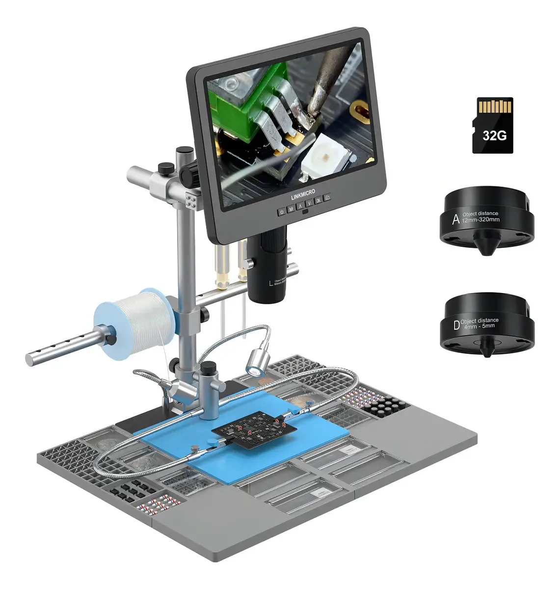 Microscópio digital Hdmi 10 2000x para reparo eletrônico