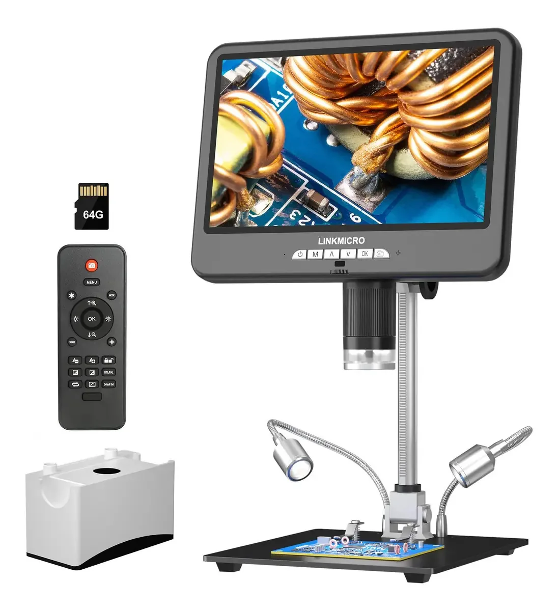 Microscópio digital 4k 60fps Hdmi 2.0 com áudio, microscópios. Cor Preto