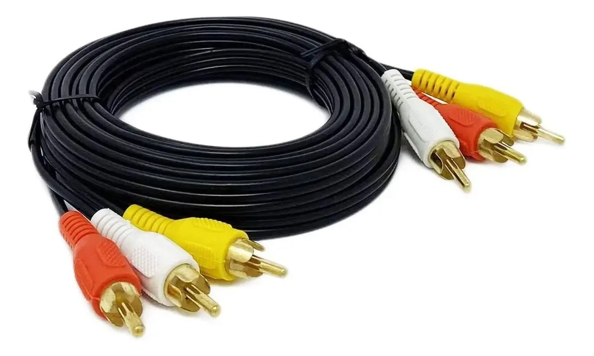 Cabo de áudio e vídeo Imbaprice Imbaprice 3 Rca M/Mx3 de 12 pés preto