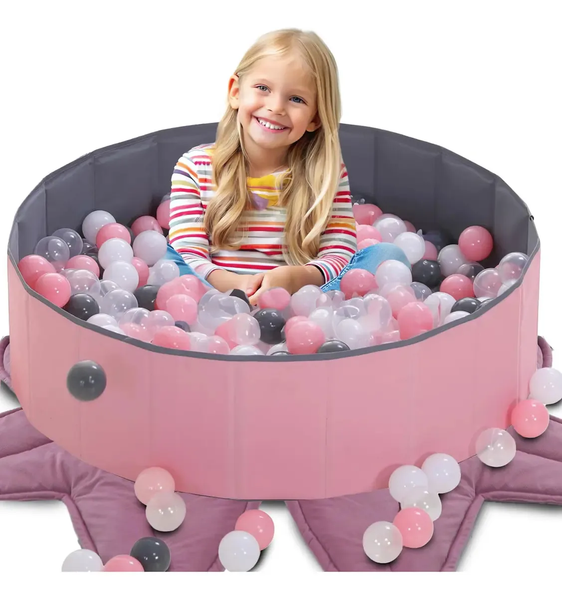 Piscina de bolas dobrável para bebês e crianças pequenas