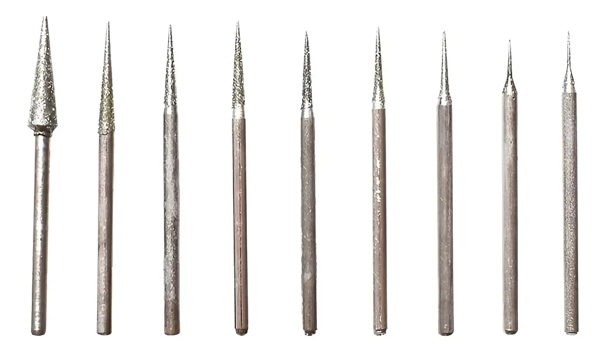 9 peças de brocas de agulha de diamante para ferramentas rotativas