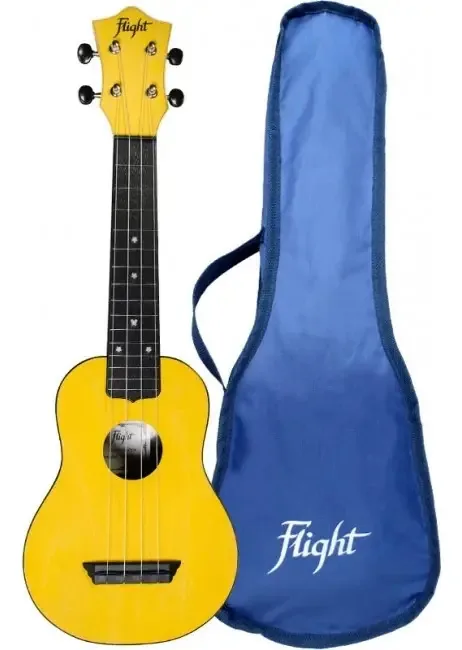 Flight Tus35yl | Ukulele amarelo soprano com estojo amarelo