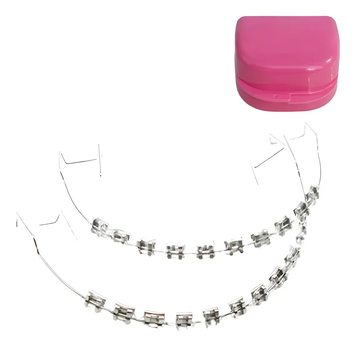 1 par de aparelhos falsos, aparelhos dentários coloridos, de cor transparente