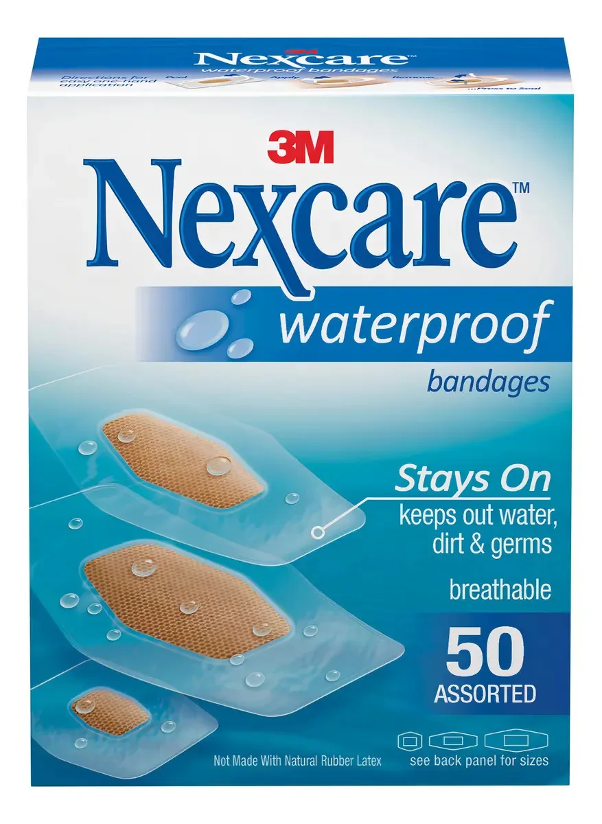 Bandagens impermeáveis Nexcare com variedade de estilos e tamanhos