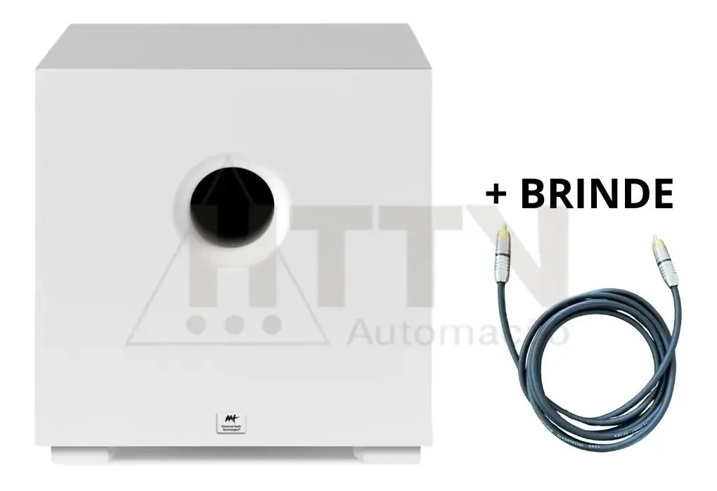 Caixa de Som Subwoofer Ativo AAT Compact Cube 10 Branco 120W