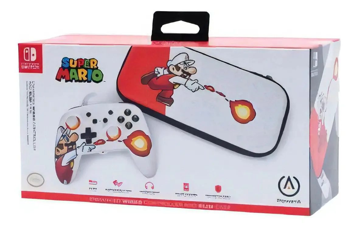 Capa fina Acc Nsw Powera Bundle Fireball Mario Enwired branca
