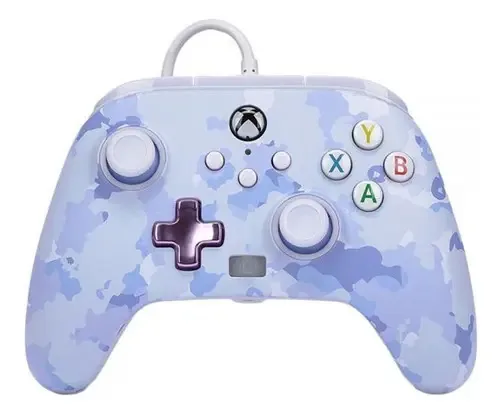Joystick para Xbox One e Xbox Series com cabo Power A Macrotec Camuflage Color Purple