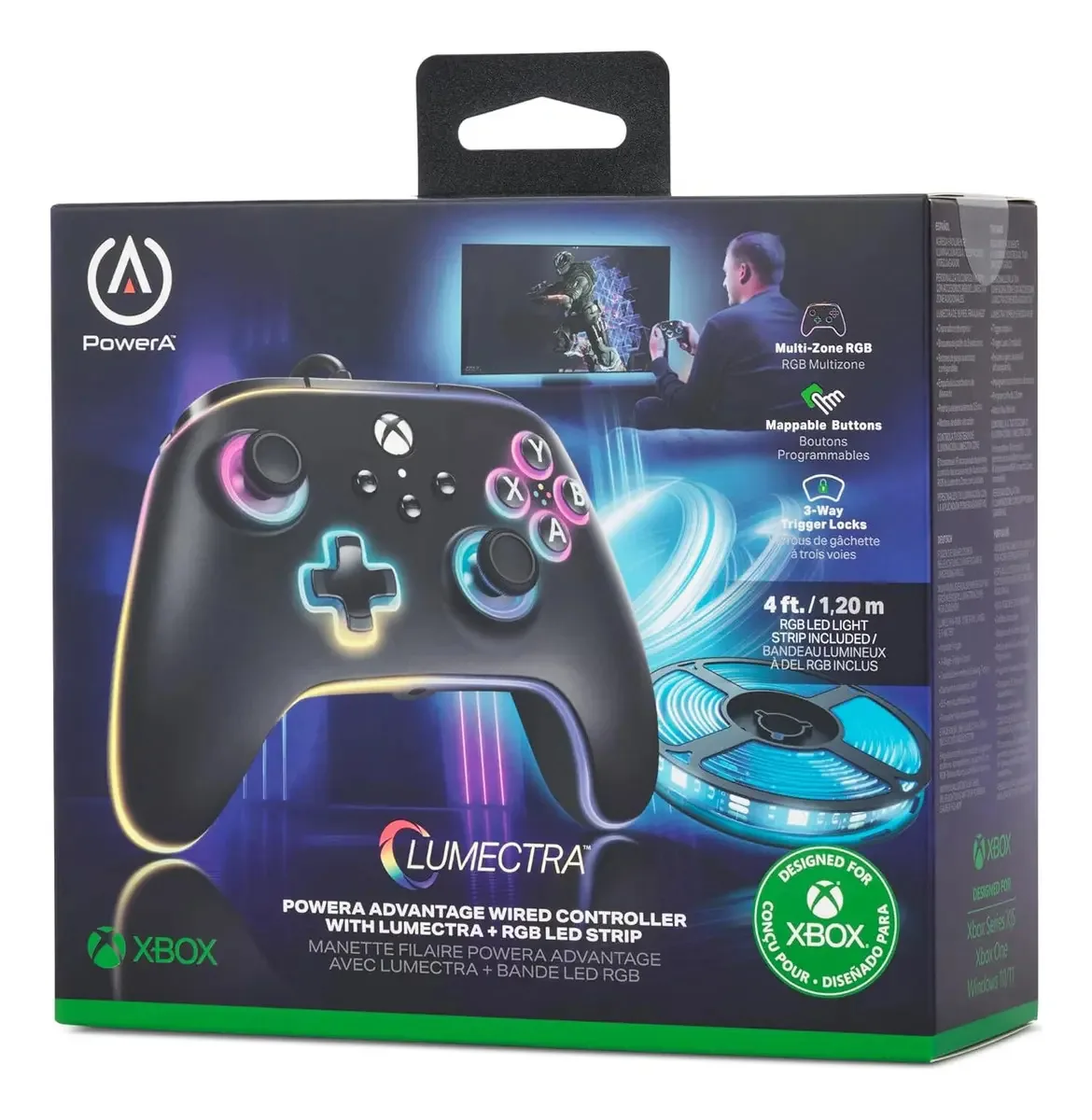 Controle joystick PowerA Xbox One Lumectra preto