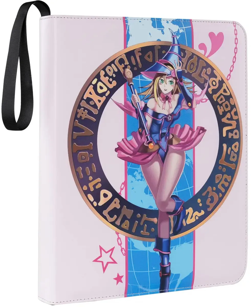 Pasta de Cartões para Cartas Yugioh, Álbum de Cartões de Troca com 720 Bolsos e 40 Envelopes, Álbum de 9 Bolsos Compatível com Cartas Yu-Gi-Oh (Magic Girl)