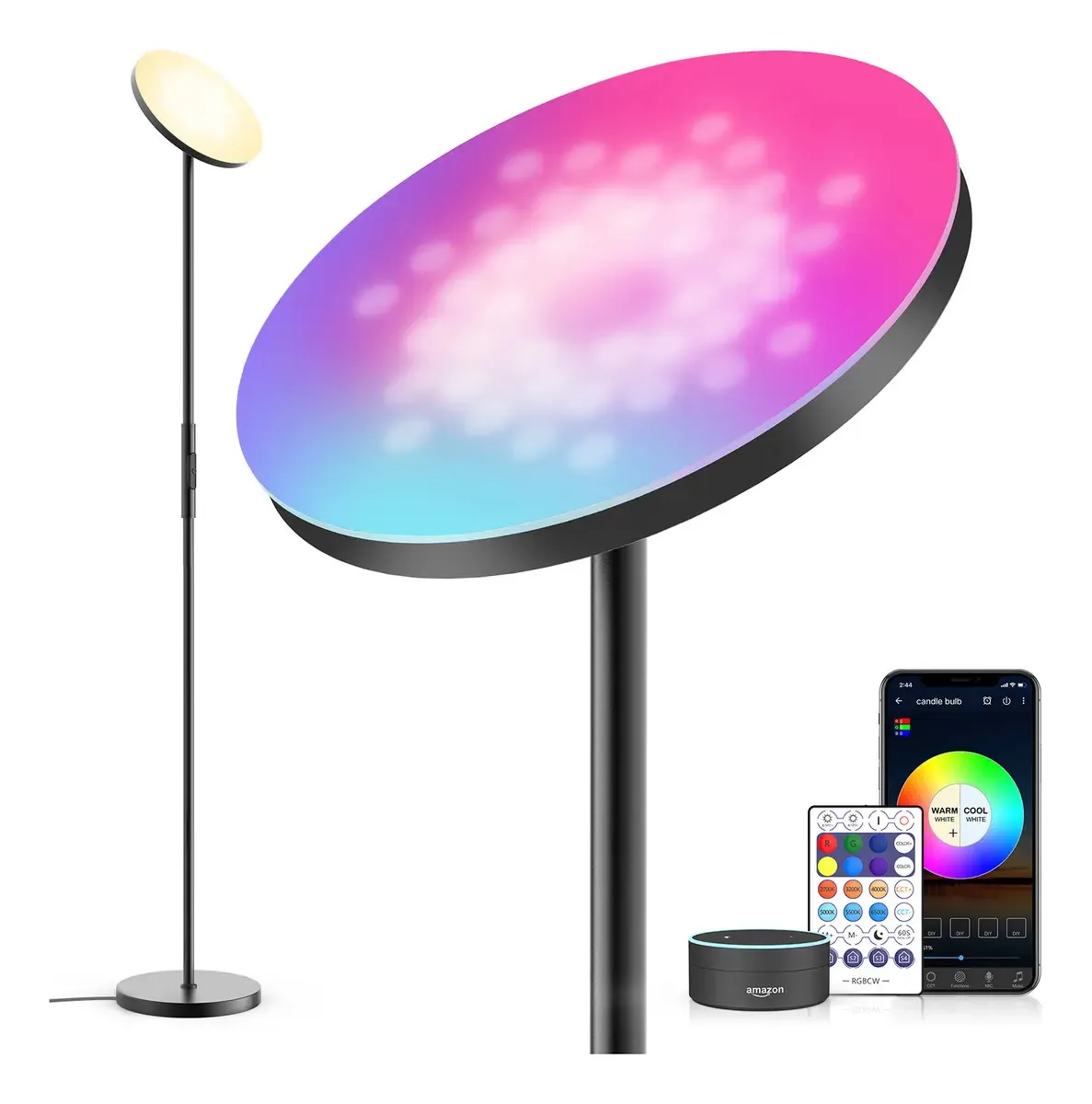 Luminárias de chão modernas Wifi Rgb Led Alexa Google Home Smart Floor Luminária de chão