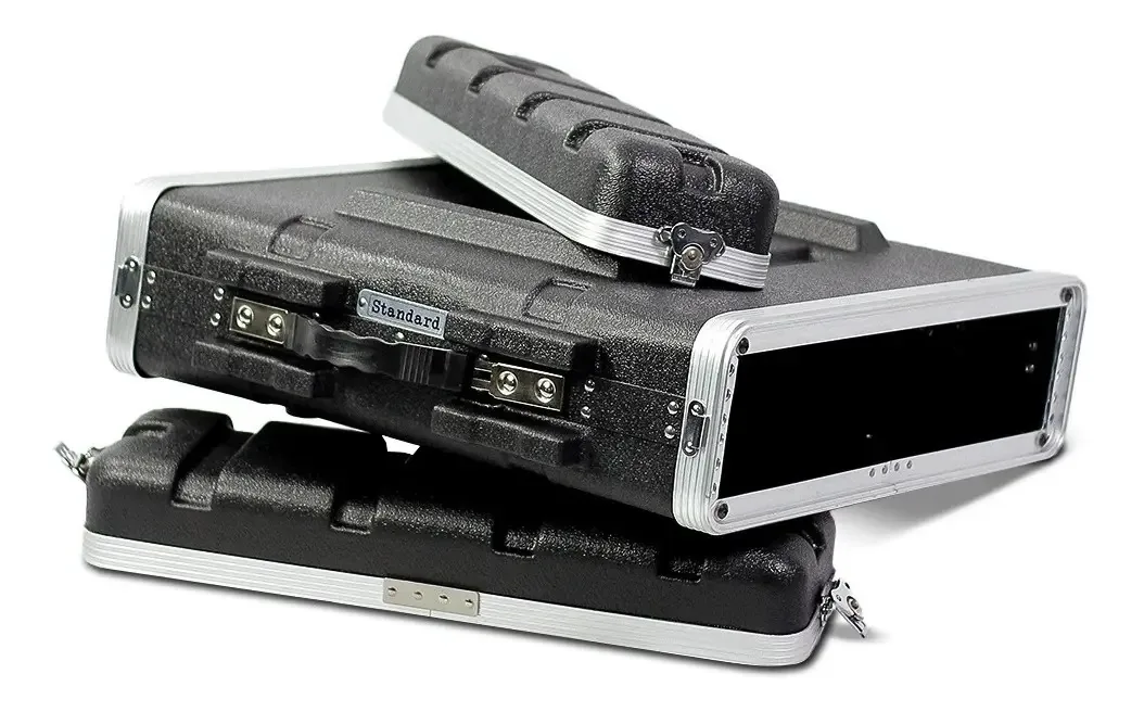 Hard Case Abs P/ 2 Periféricos Rack Standard Abs2ul Preto