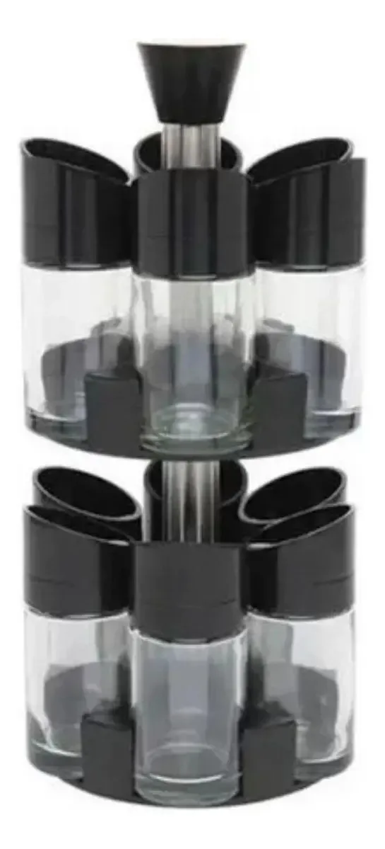 Porta Temperos Acrílico Giratório 12 Potes Gourmet