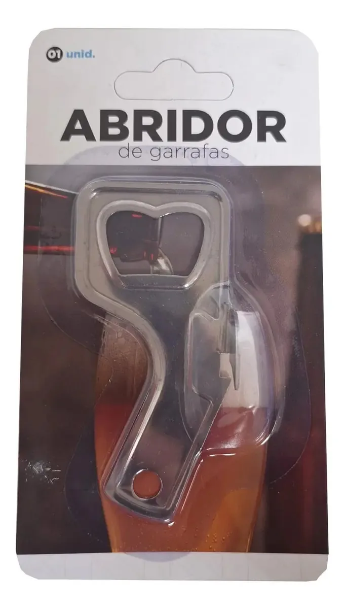 Abridor Manual de Latas e Garrafas JBI Presentes Prateado 10,5cm