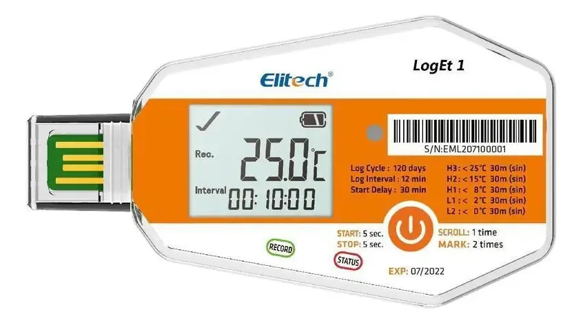 Termômetro Ambiental Digital Elitech Loget1